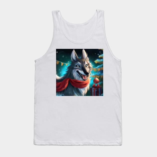 Cute Alpha Wolf Drawing Tank Top by Play Zoo